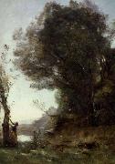 Jean Baptiste Camille  Corot appelskord i ariccia oil painting on canvas